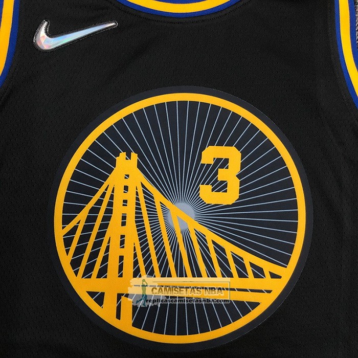 Camiseta Golden State Warriors Jordan Poole NO 3 Ciudad 2021-22 Negro